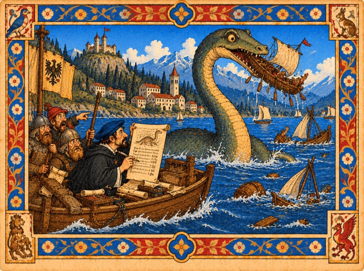 Mostro del lago e lo scriba medievale